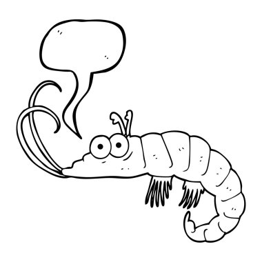 konuşma kabarcık karikatür karides