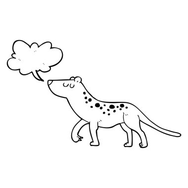 konuşma kabarcık karikatür leopar