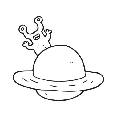 siyah beyaz çizgi film yabancı gezegenin