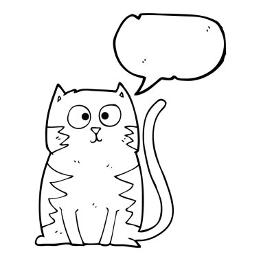 konuşma kabarcık karikatür kedi