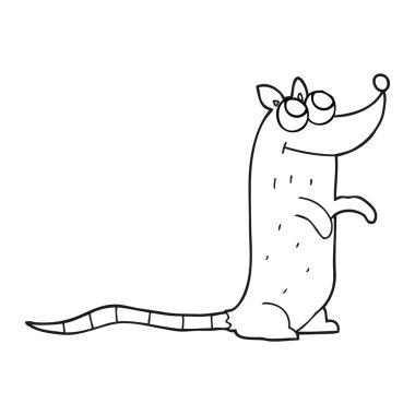 siyah beyaz çizgi film fare