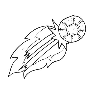 siyah beyaz çizgi film futbol topu