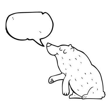 konuşma kabarcık karikatür ayı