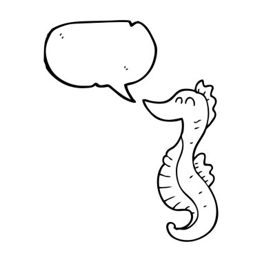 konuşma kabarcık karikatür denizatı