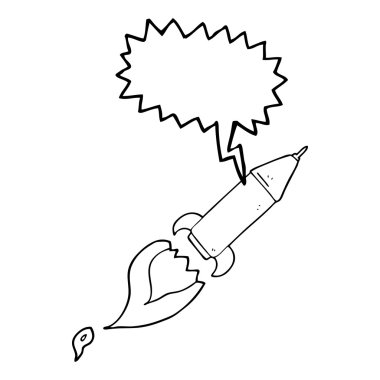 konuşma kabarcık karikatür roket