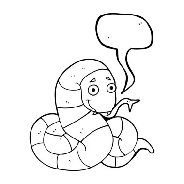 konuşma kabarcık karikatür yılan