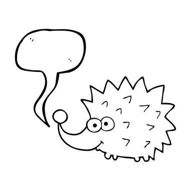 konuşma kabarcık karikatür kirpi