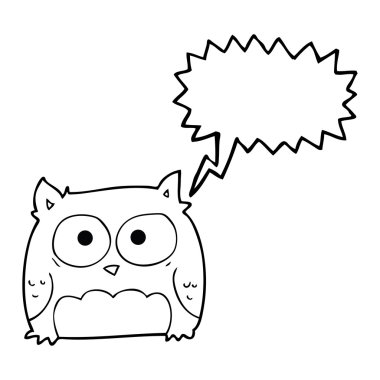 konuşma kabarcık karikatür baykuş