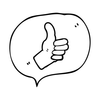 konuşma kabarcık karikatür başparmak tabela