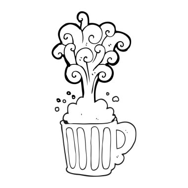 bira patlayan siyah beyaz çizgi film