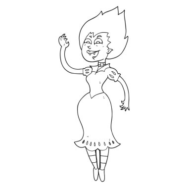 siyah beyaz çizgi film vampir kız