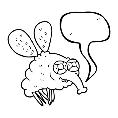 konuşma kabarcık karikatür sinek