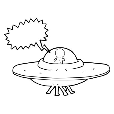 konuşma kabarcık karikatür uzaylı uçan daire