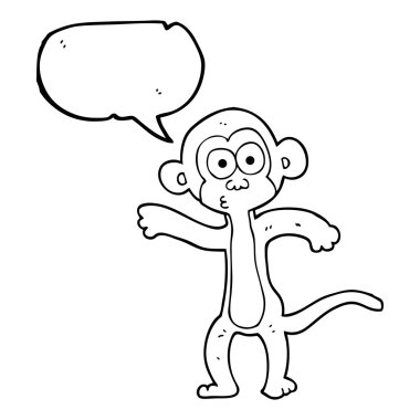 konuşma kabarcık karikatür maymun