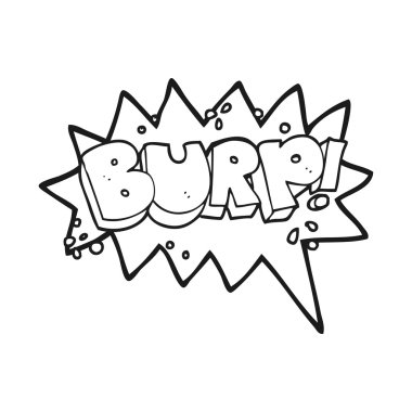 siyah beyaz çizgi film geğirmek sembolü