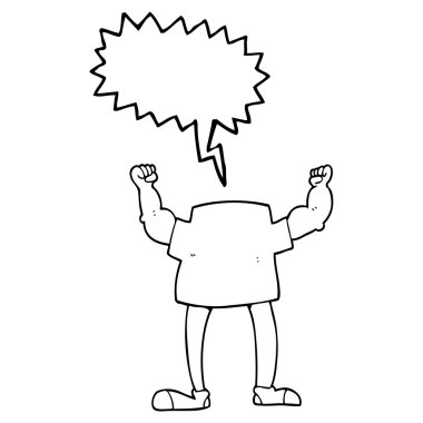 konuşma kabarcık karikatür başsız adam