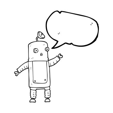 konuşma kabarcık karikatür robot