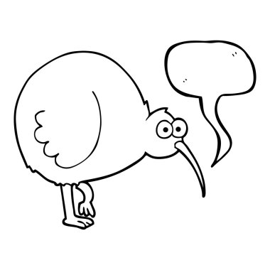 konuşma kabarcık karikatür kivi kuş