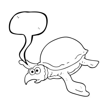 konuşma kabarcık karikatür kaplumbağa