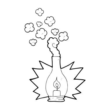 siyah beyaz çizgi film eski cam fener