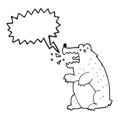 konuşma kabarcık karikatür ayı