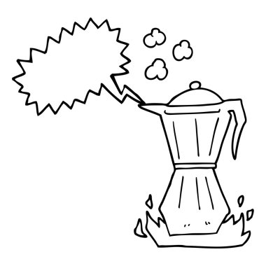 konuşma kabarcık karikatür borulu espresso makinesi