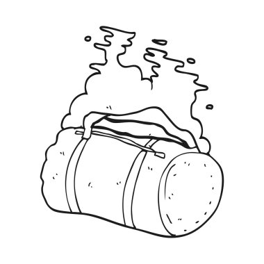 siyah beyaz çizgi film spor çanta