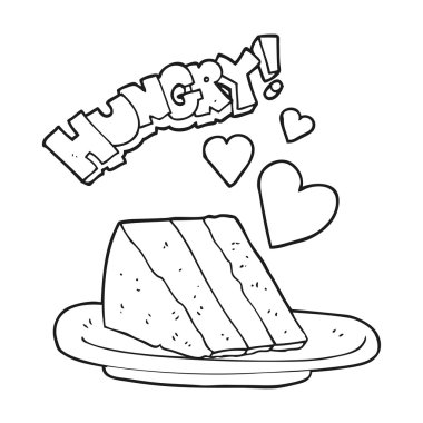 siyah beyaz çizgi film çok güzel kek