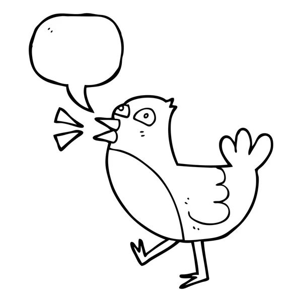 Toespraak bubble cartoon vogel — Stockvector