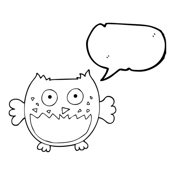 Discours bulle dessin animé hibou — Image vectorielle