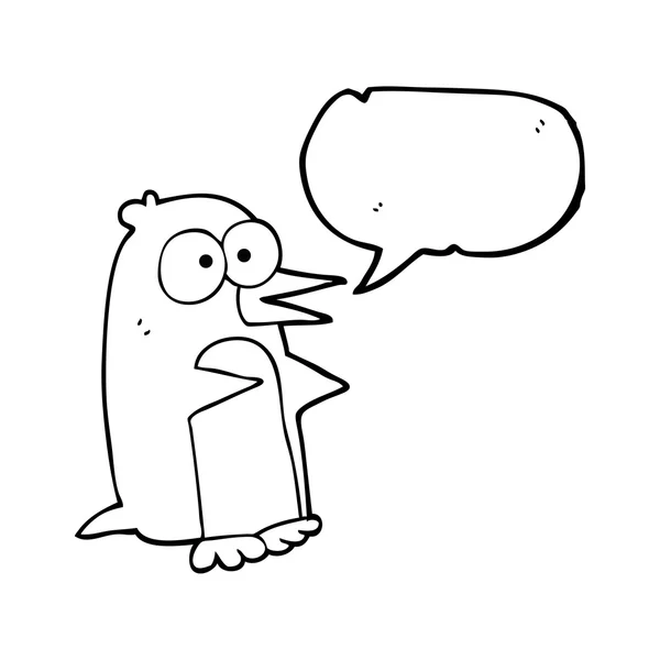 Toespraak bubble cartoon pinguïn — Stockvector