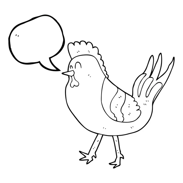 Voz burbuja dibujos animados pollo — Vector de stock