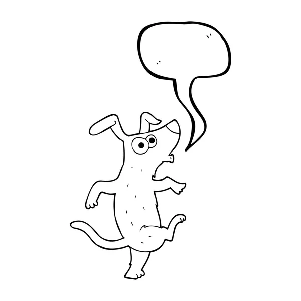 Speech bubble cartoon dancing dog — Stock Vector