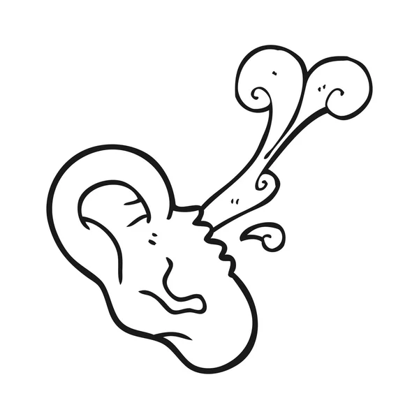 黒と白の漫画切断耳 — ストックベクタ