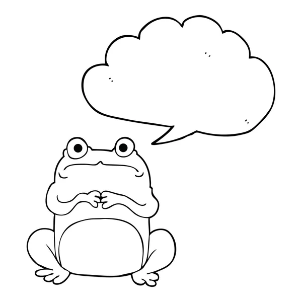 Mowy Bańka kreskówka nerwowy żaba — Wektor stockowy