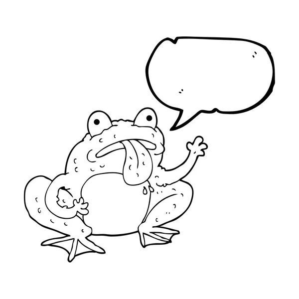 Speech bubble cartoon frog — Stock Vector