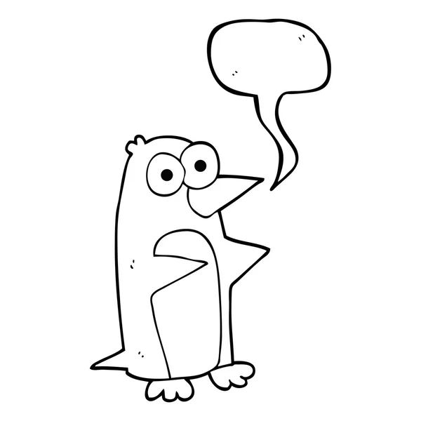 Konuşma kabarcık karikatür penguen — Stok Vektör