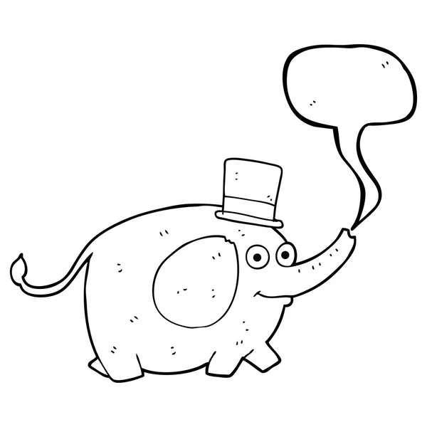 Toespraak bubble cartoon olifant — Stockvector