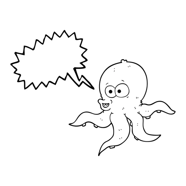 Toespraak bubble cartoon octopus — Stockvector