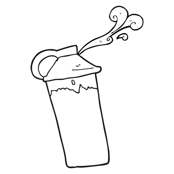 Batido de proteína de dibujos animados en blanco y negro — Vector de stock