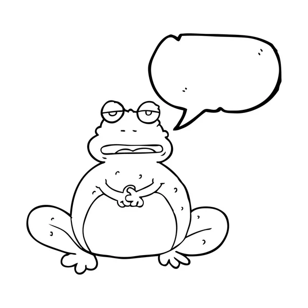 Speech bubble cartoon frog — Stock Vector