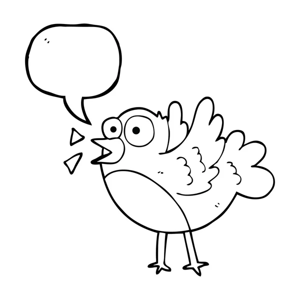 Speech bubble cartoon bird — Stock Vector