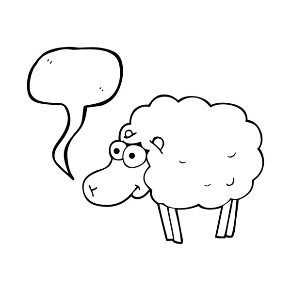 Funny speech bubble cartoon sheep — Stock Vector