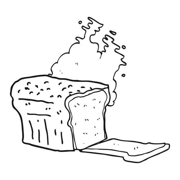 Černobílá karikatura čerstvý pečený chléb — Stockový vektor