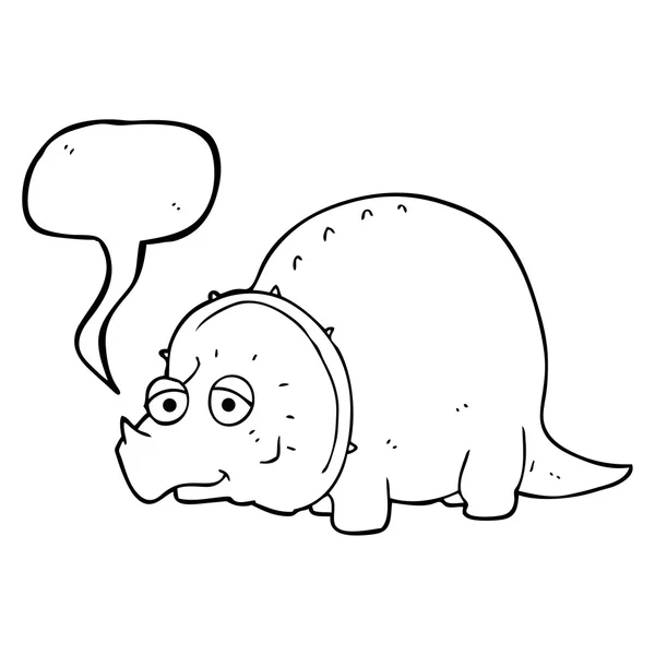 Discours bulle dessin animé dinosaure — Image vectorielle