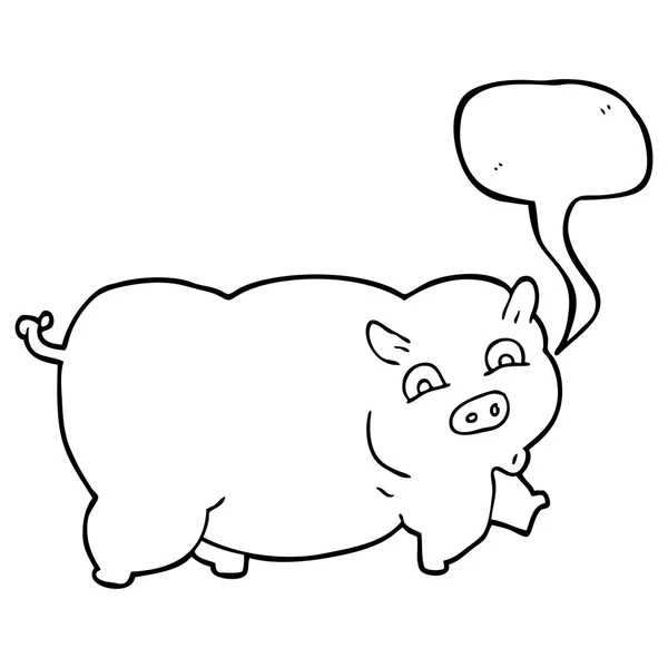 Speech bubble cartoon pig — Stock Vector