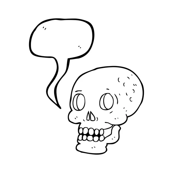 Speech bubble cartoon halloween skull — Stock Vector