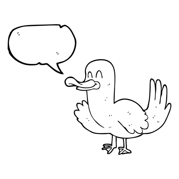 Speech bubble cartoon duck — Stock Vector