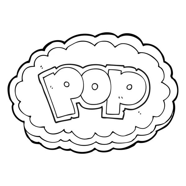Black and white cartoon POP symbol — Stock Vector