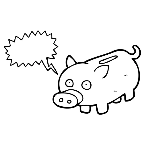 Tal bubbla tecknade piggy bank — Stock vektor